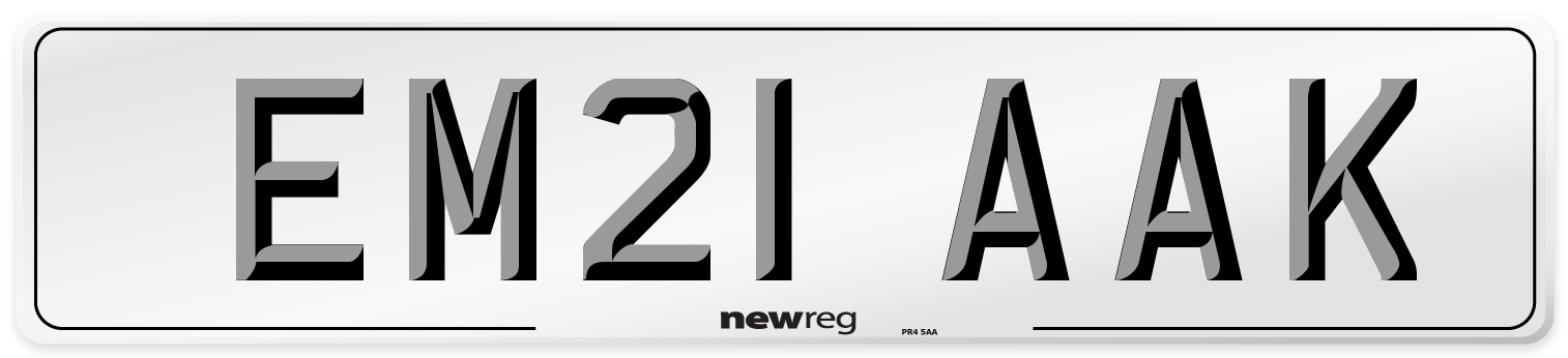 EM21 AAK Number Plate from New Reg